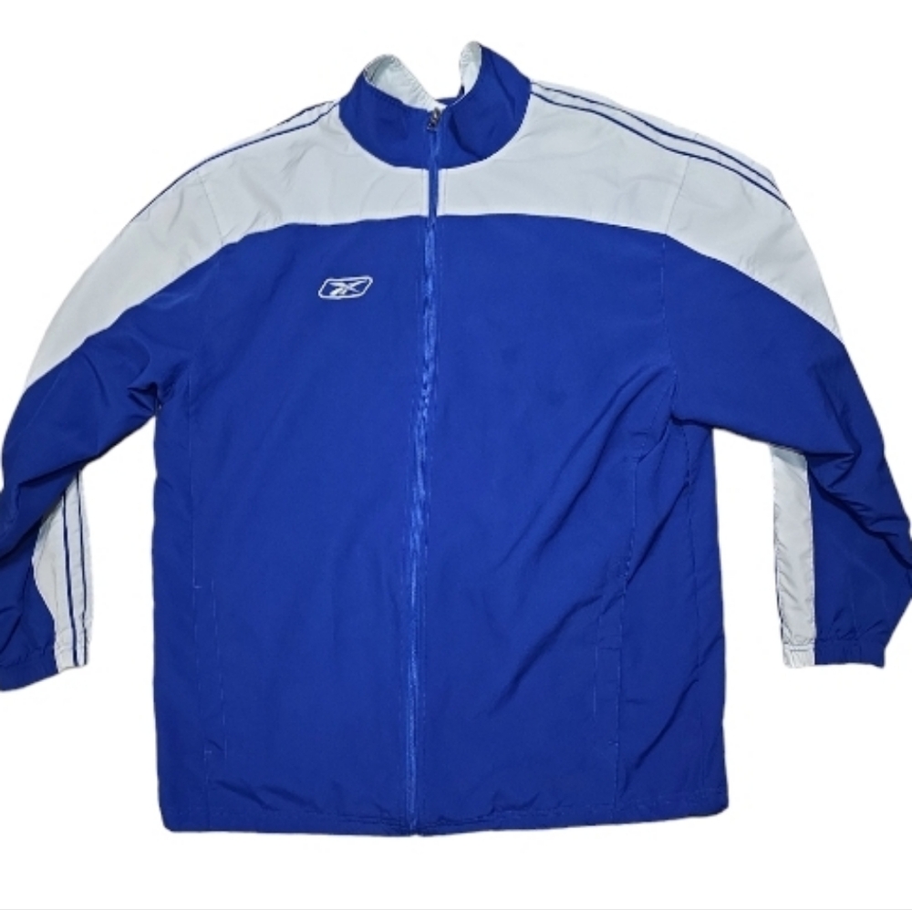 Reebok Track Jacket Men's Size XL Windbreaker Blue